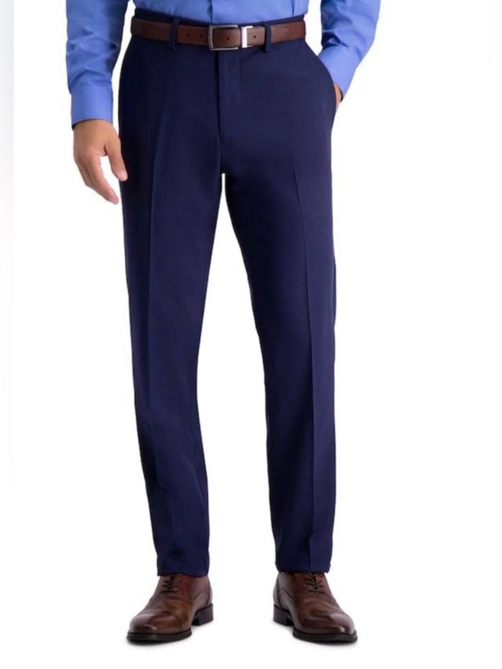 NEW — Haggar Active Slim Fit Dress Pants in Midnight Navy Blue, 33x32